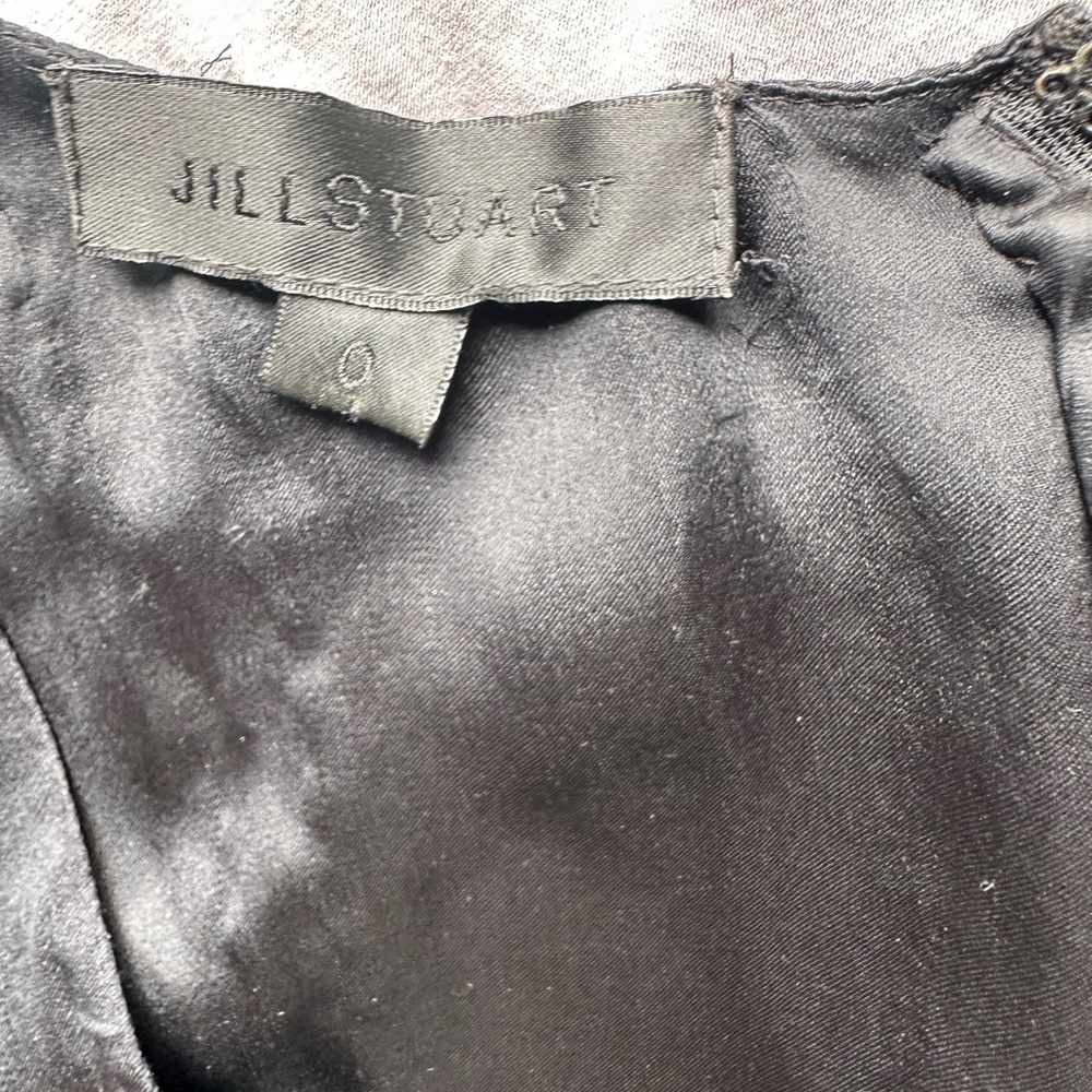 Jill Stuart Black Satin puff sleeve Top - Picture 3 of 7